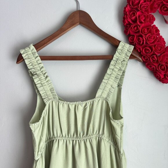 Blu Pepper Baby Doll Mini Sundress Medium Light Sage Scoop Neck - Picture 5 of 9